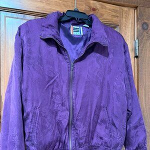 Vintage EVR by Rosso 100% Silk Paisley Bomber Jacket Size L 80s 90s